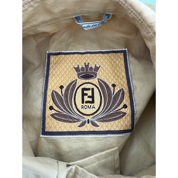 Fendi Tan Mens Medium Field Jacket authentic Italian Button Closure  sz 38 US - Picture 9 of 16